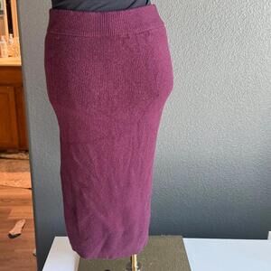 Knit Burgundy Midi Skirt